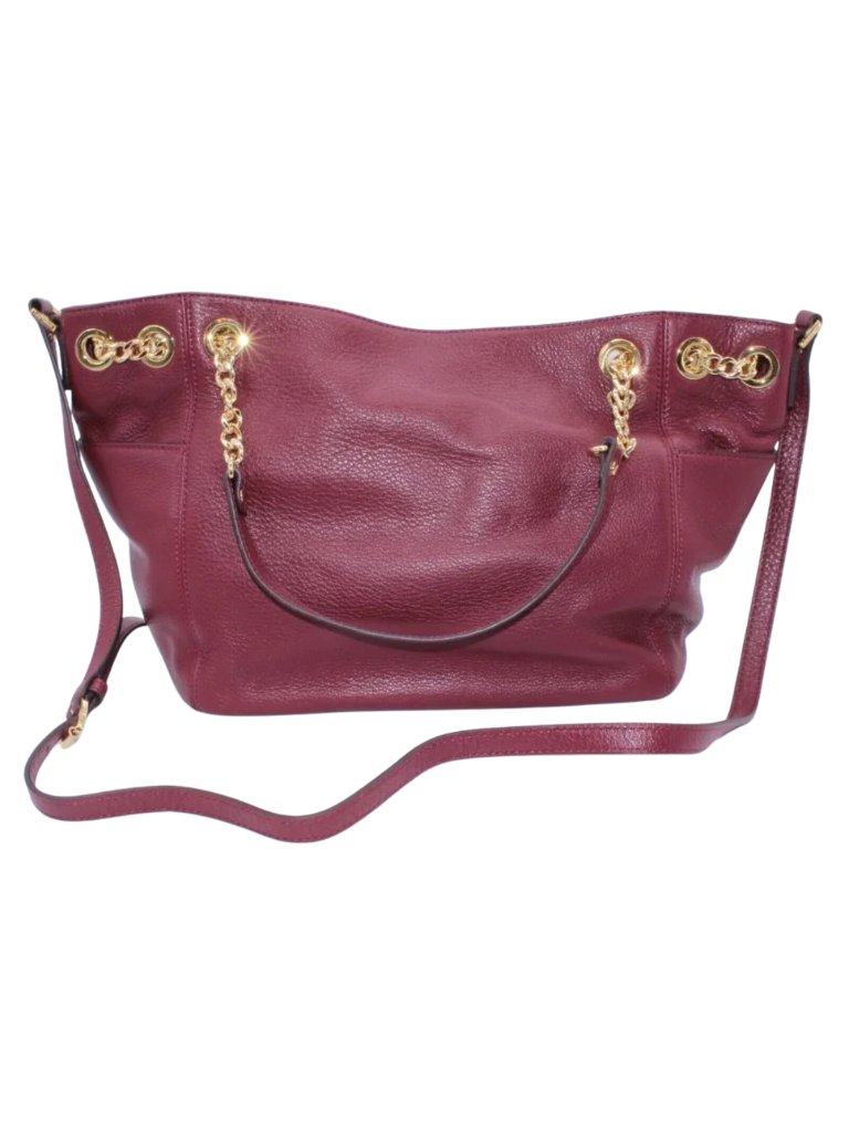Michael Kors Jet Set Maroon Pebble Leather Tote - New With Defects